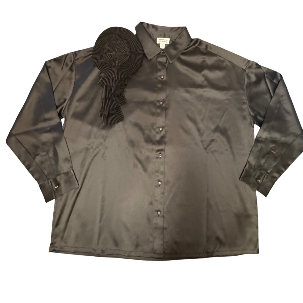 The Drop Black itsjulietfox Corsage‎ Blouse Button Down Women's Medium